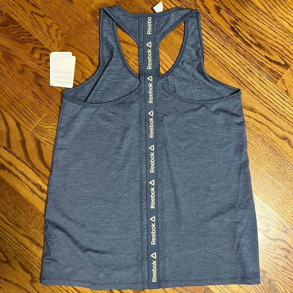 NEW Reebok Heather Blue Athletic Tank Top Small - Picture 2 of 3